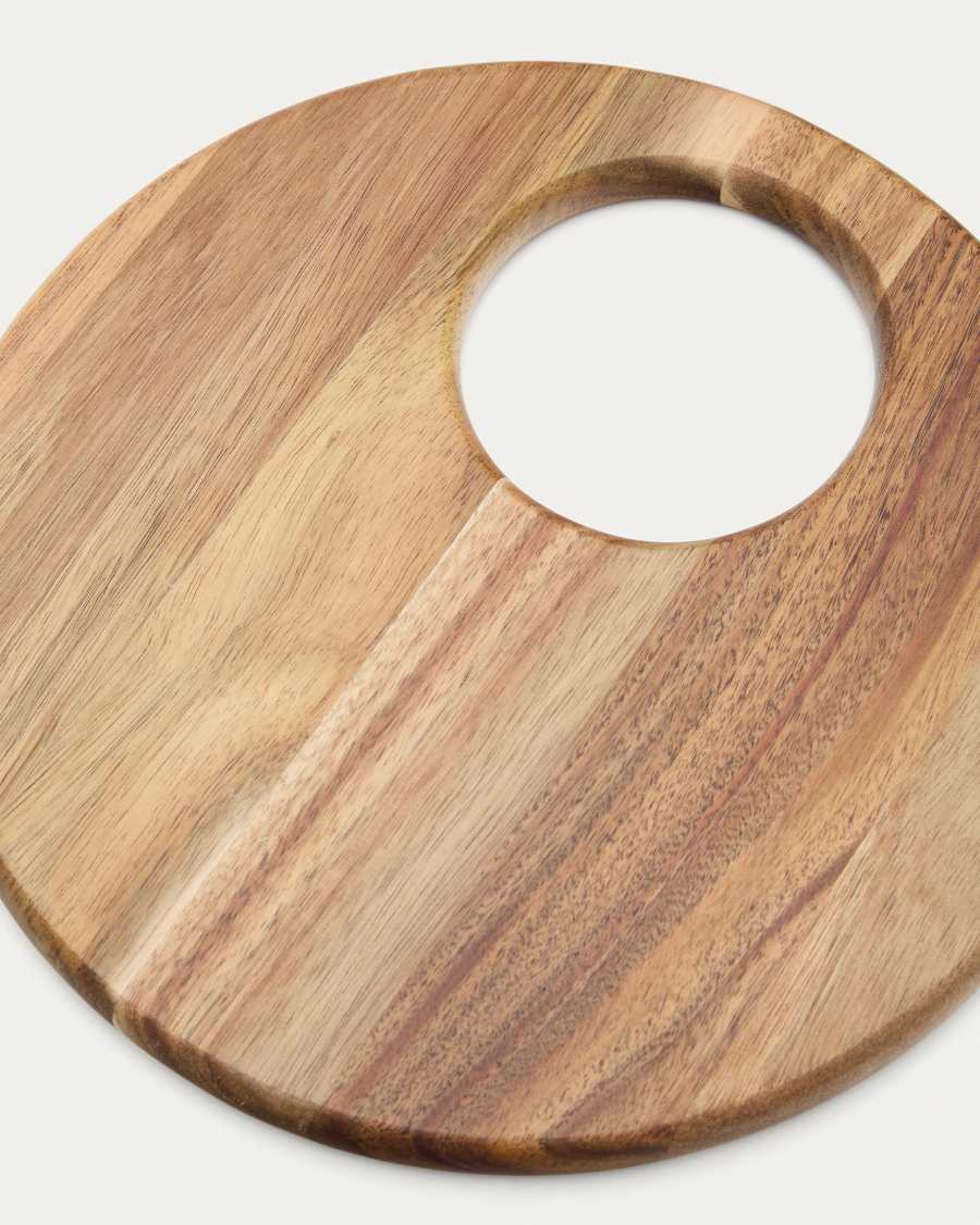 Vassoio da portata rotondo piccolo Klot in legno di acacia FSC 100%