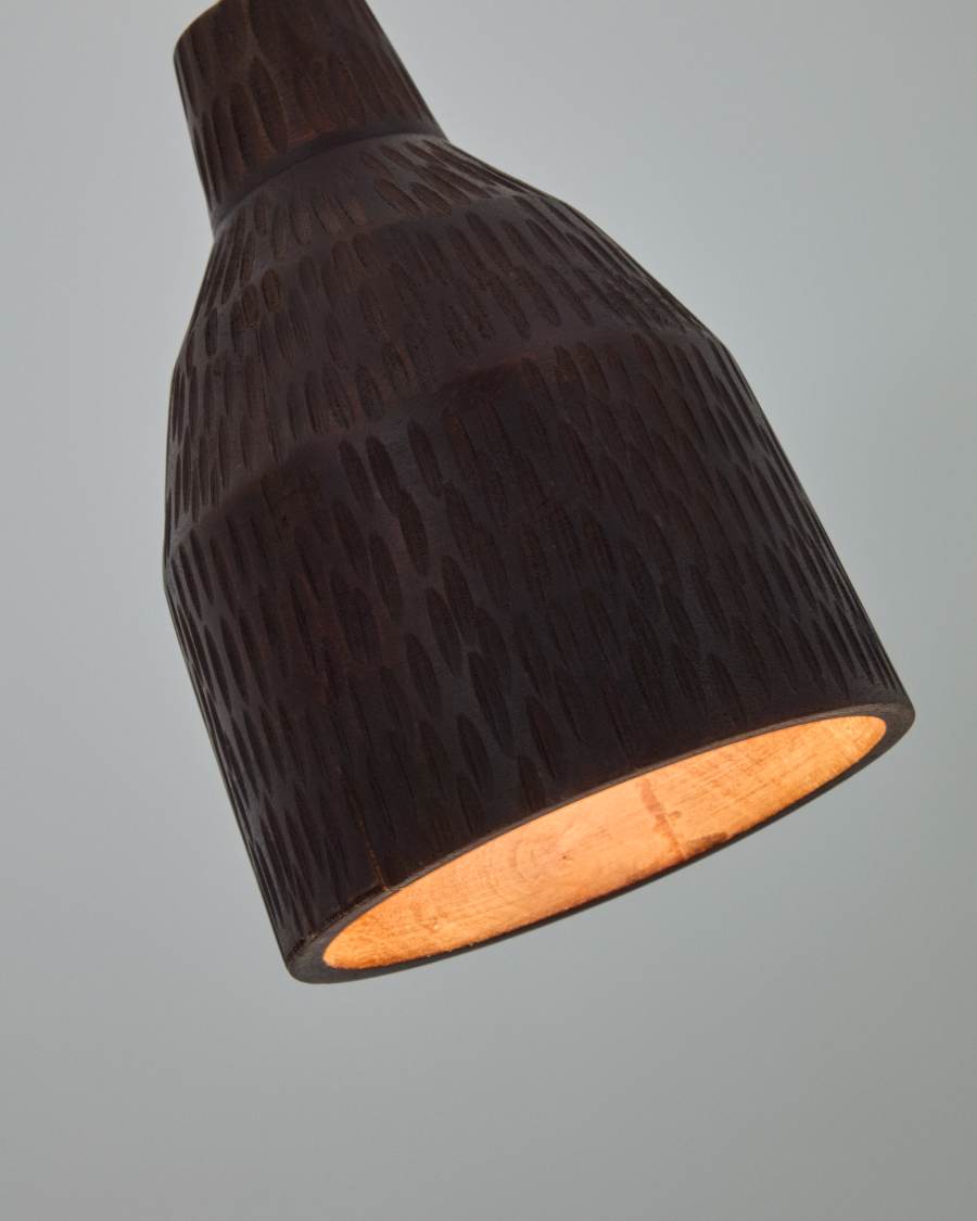 Amire elongated wooden ceiling lamp in a brown finish Ø 15 cm
