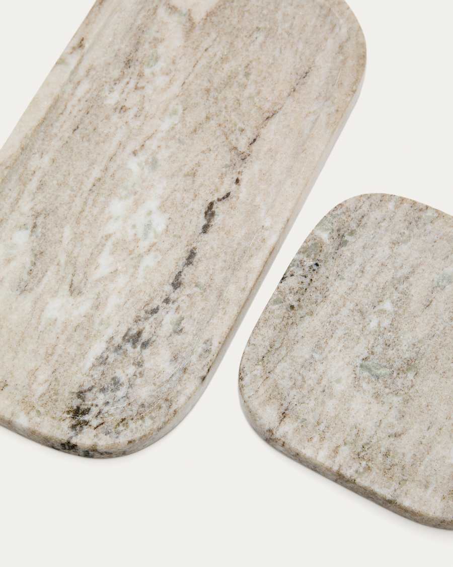 Conjunt Nesa de 2 taules de marbre beix