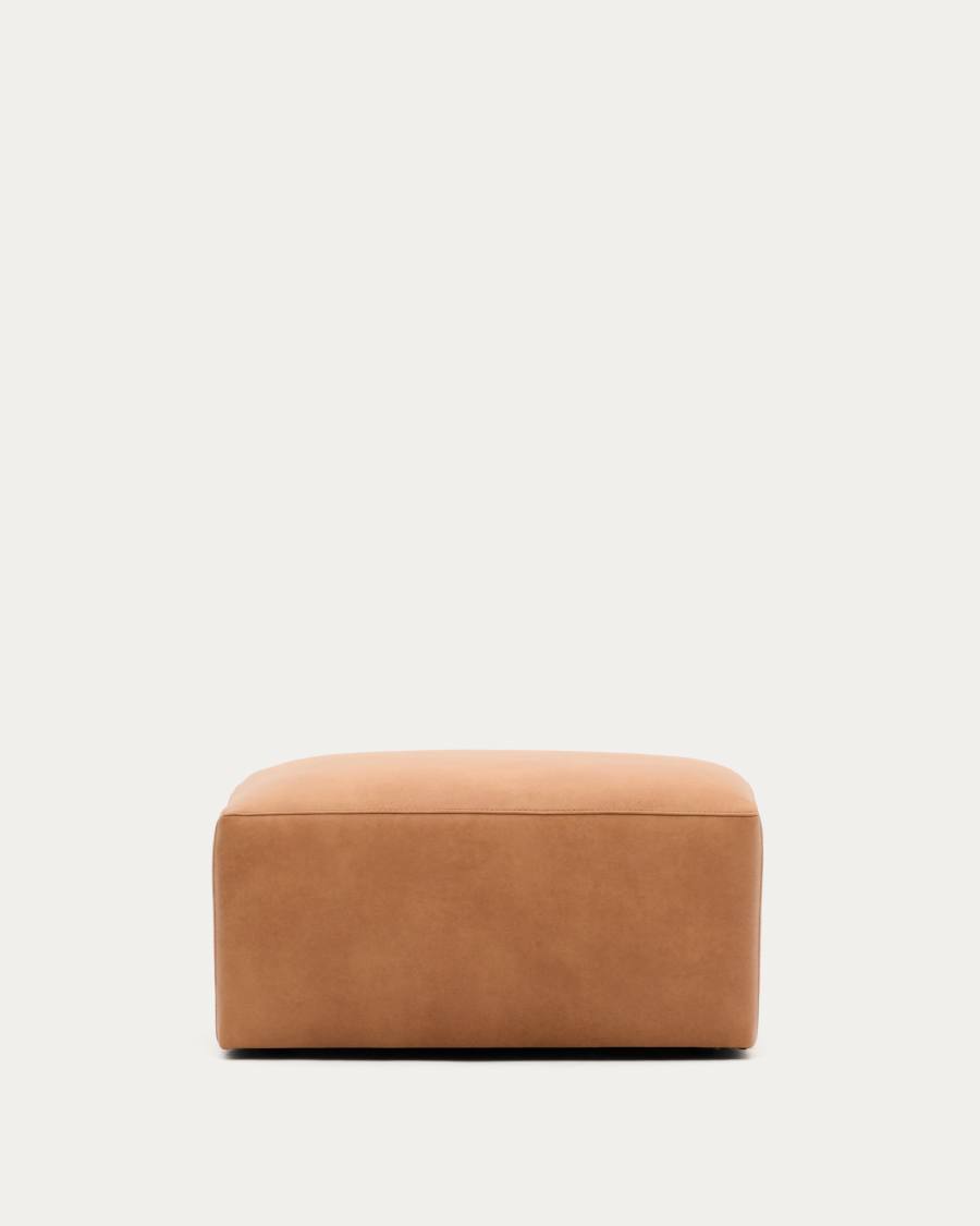 Poggiapiedi Blok in pelle marrone 90 x 74 cm