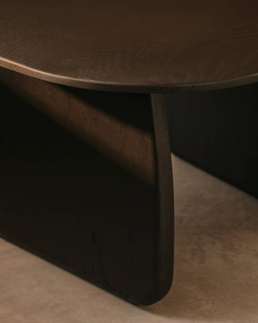 Pirita side table made from solid oak wood in a black finish, 70.6 x 70 cm FSC 100%