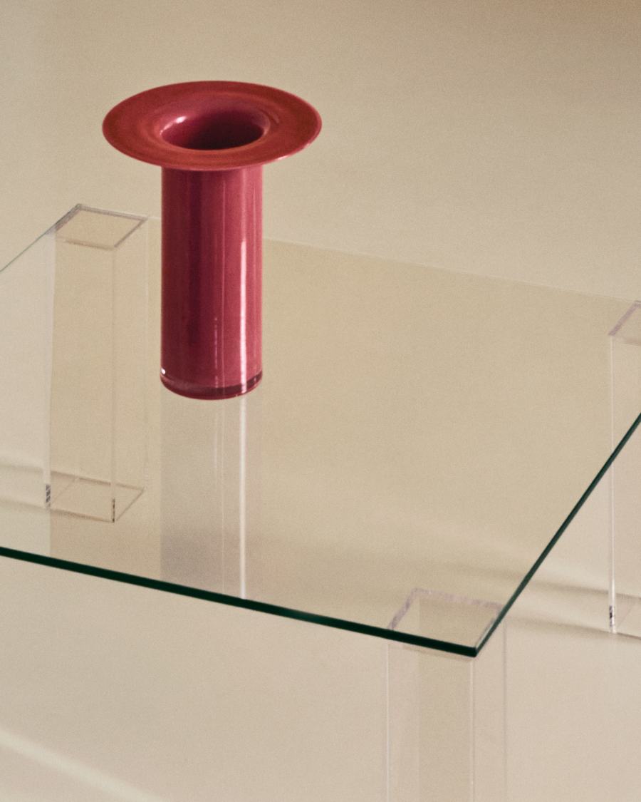 Kelse pink glass vase, 28 cm