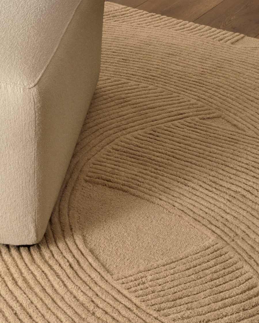 Tapis Domm en laine beige 160 x 230 cm