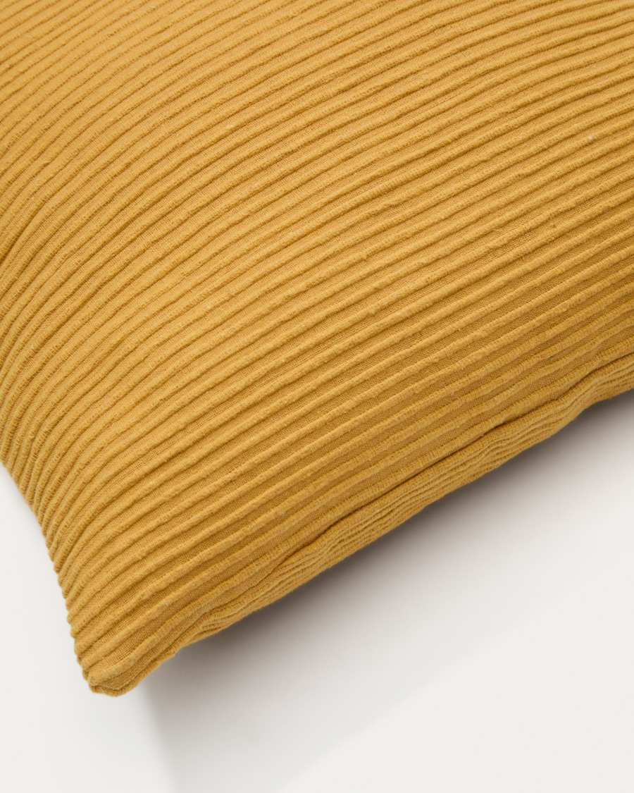 Housse de coussin Minec 100 % coton moutarde 45 x 45 cm