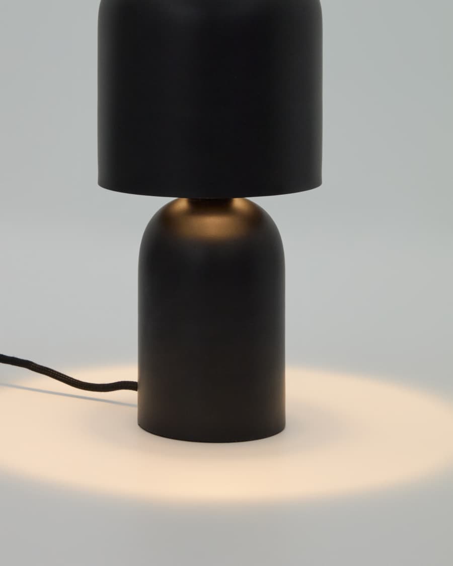 Lampada da tavolo Monze in metallo verniciato nero