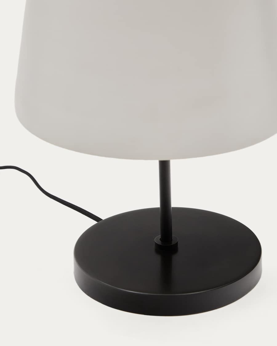 Lampada da tavolo Nefar in vetro smerigliato e zinco adattatore UK