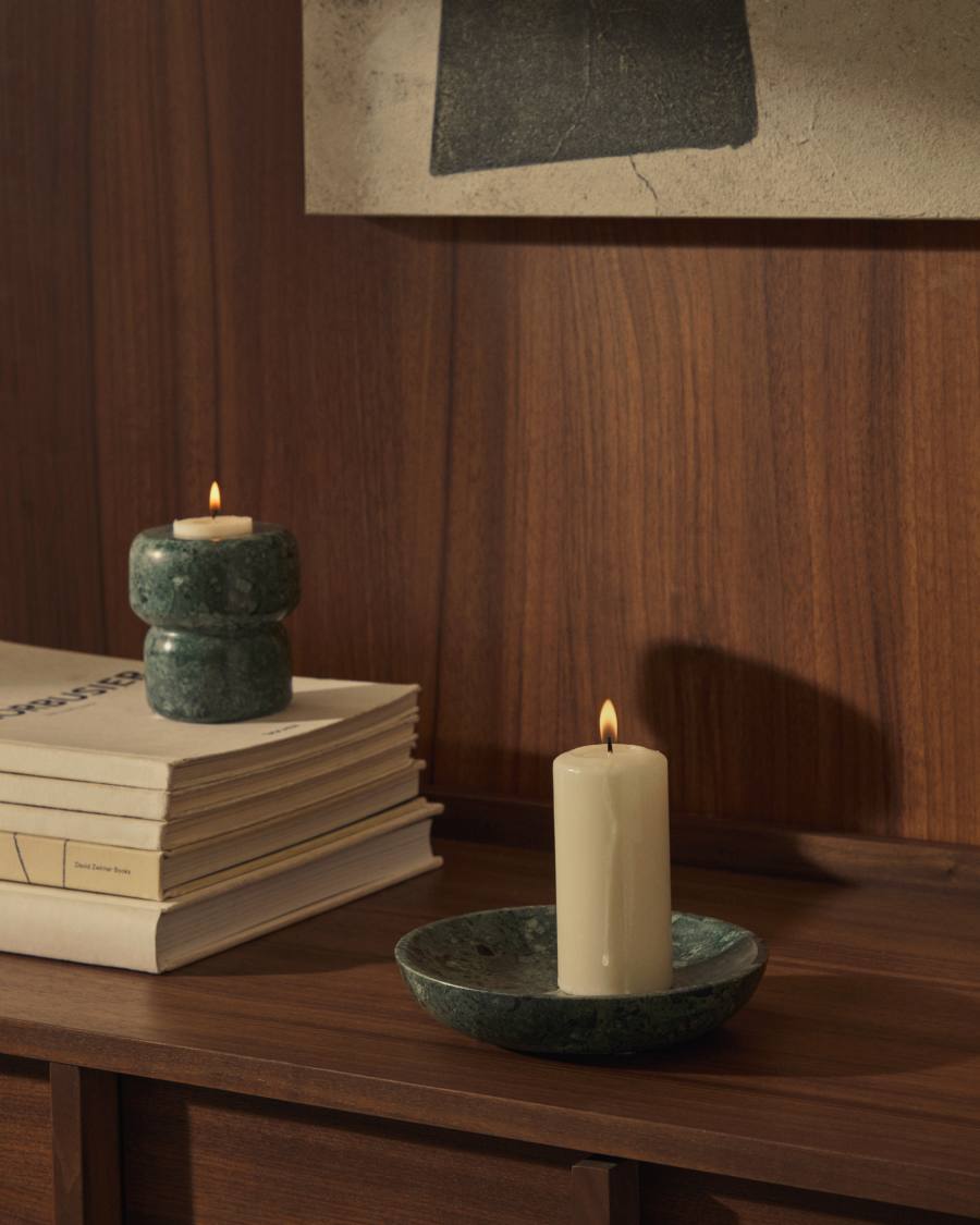 Canelobre petit Signe de marbre verd 8 cm