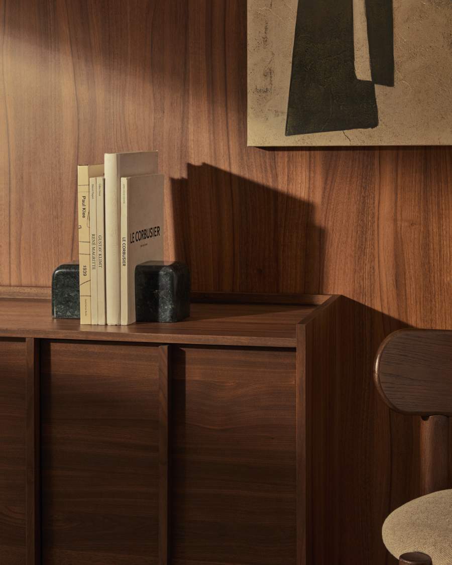 Serre-livres Ferne en marbre gris