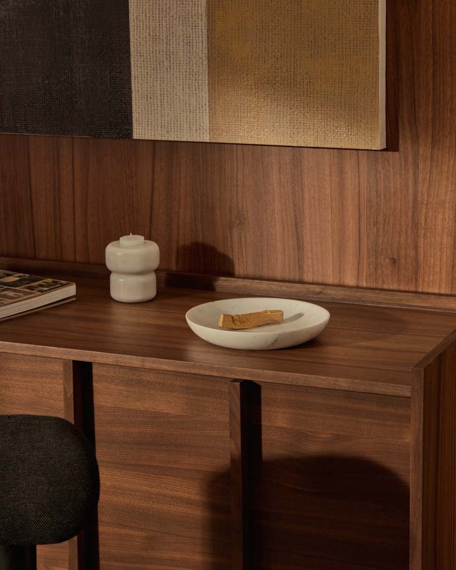 Ecin medium-sized, white marble serving plate