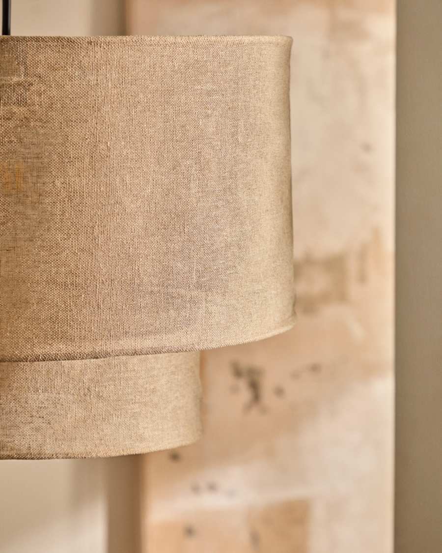 Mariela linen ceiling lamp shade in a beige finish Ø 40 x 34 cm