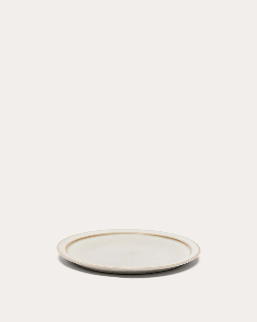 White ceramic Coval dessert plate