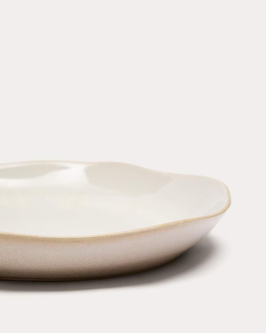 Piatto da dessert Tiraya in ceramica bianco
