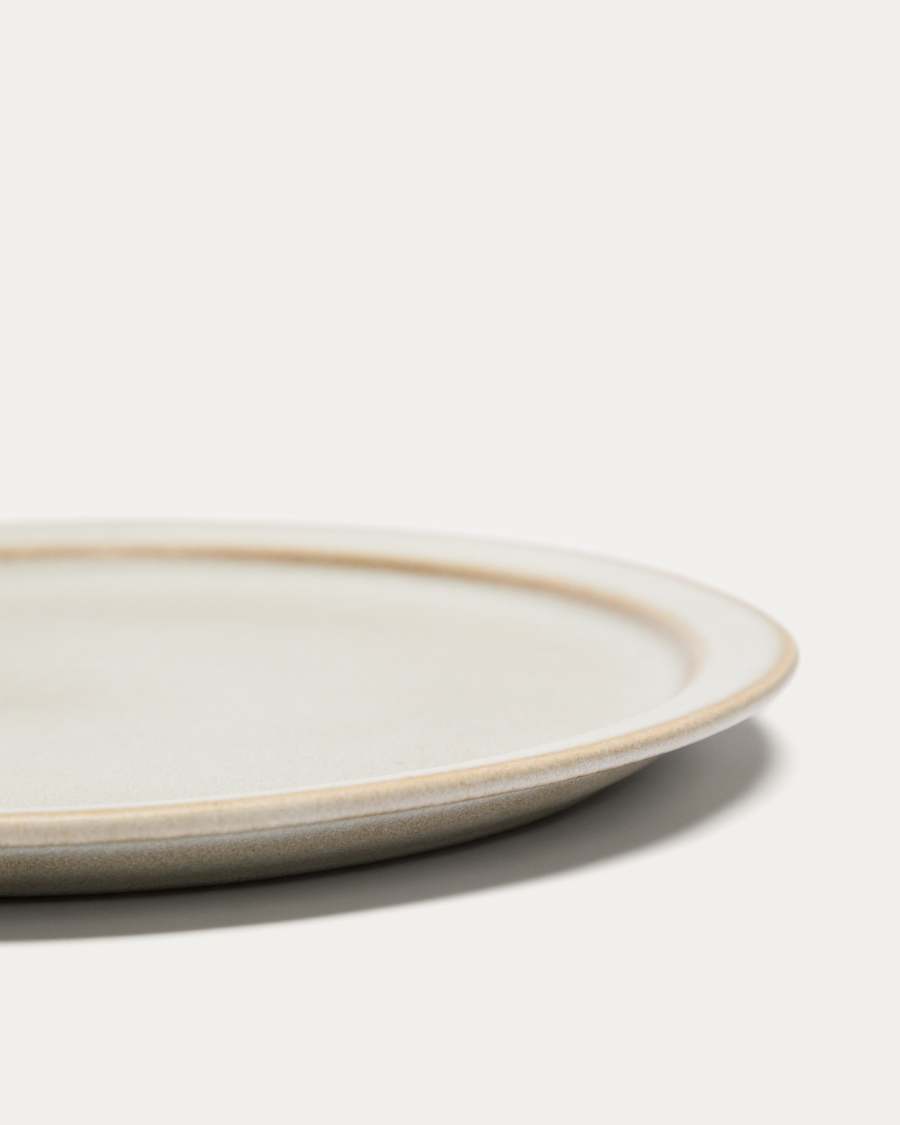 White ceramic Coval dessert plate