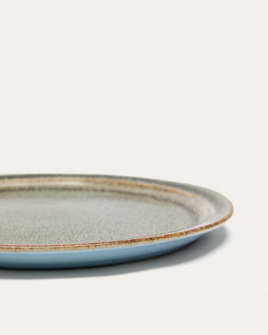 Brown ceramic Coval dessert plate