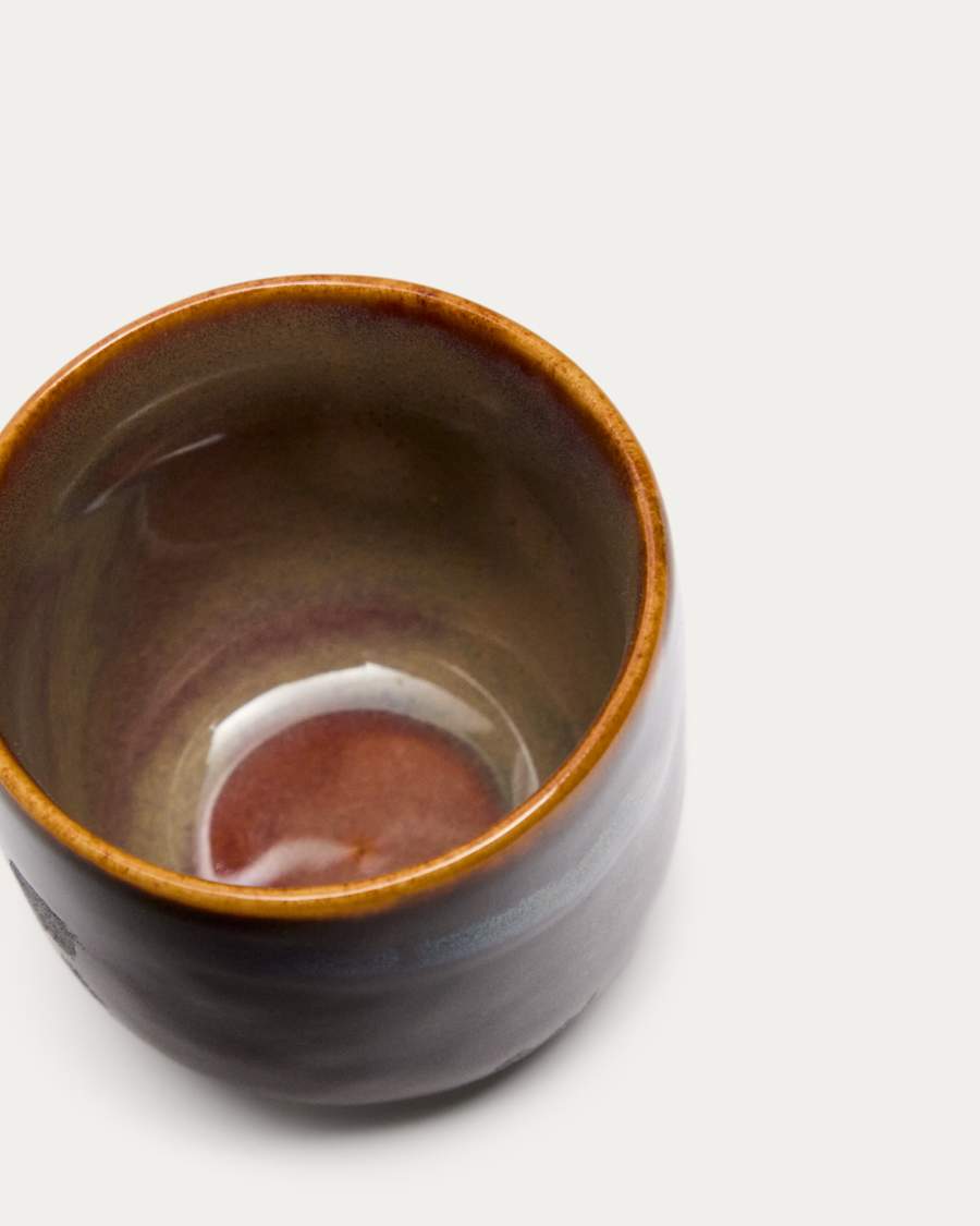 Uilo brown ceramic low cup