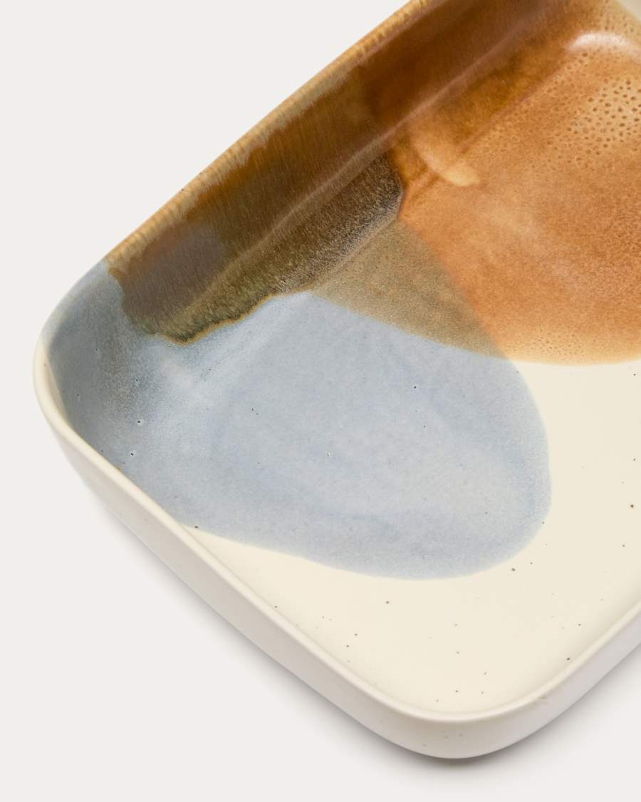 Large multicoloured ceramic Miglo oven dish