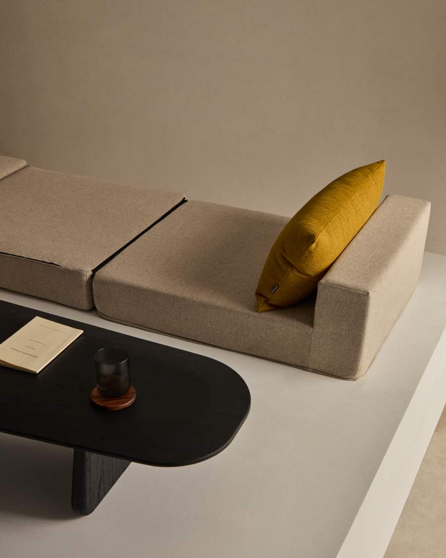 Arty beige, convertible pouffe/bed 70 x 89 (200) cm