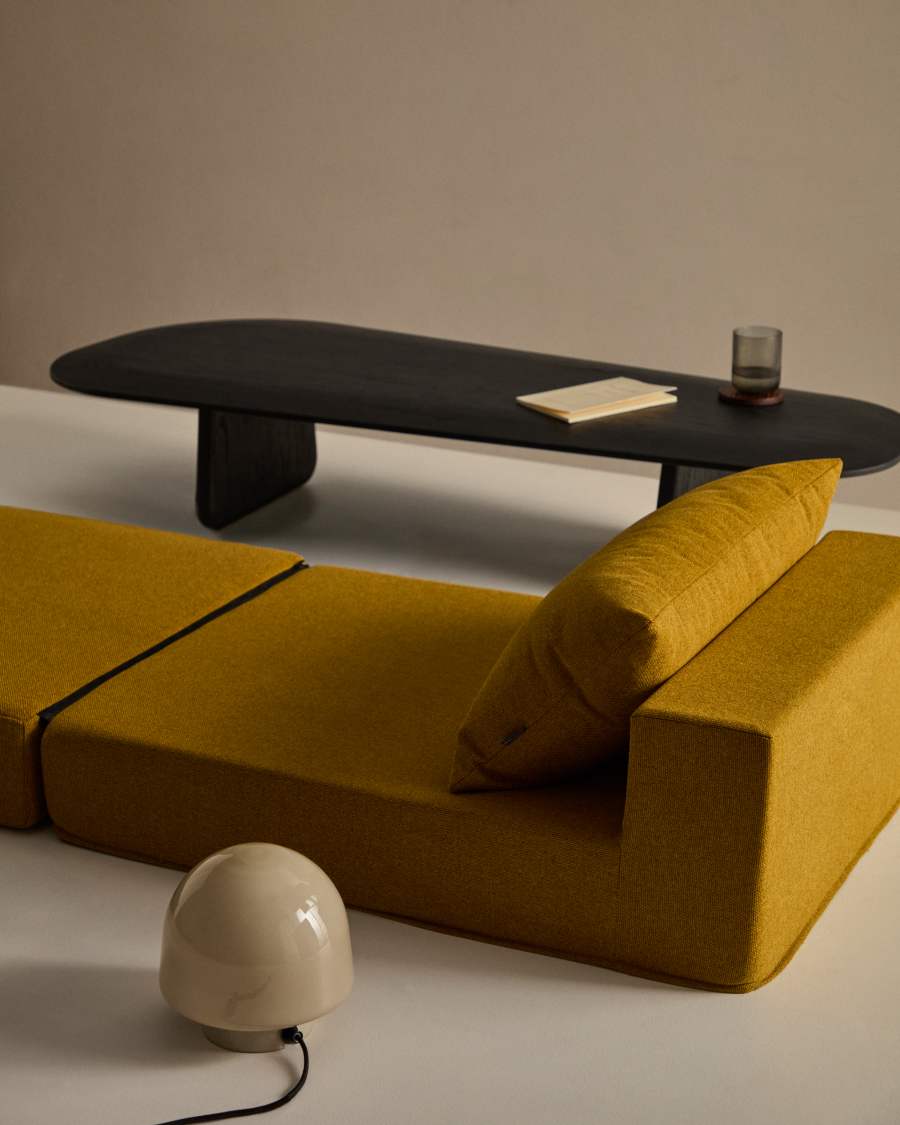 Arty mustard -coloured, convertible pouffe/bed 70 x 89 (200) cm