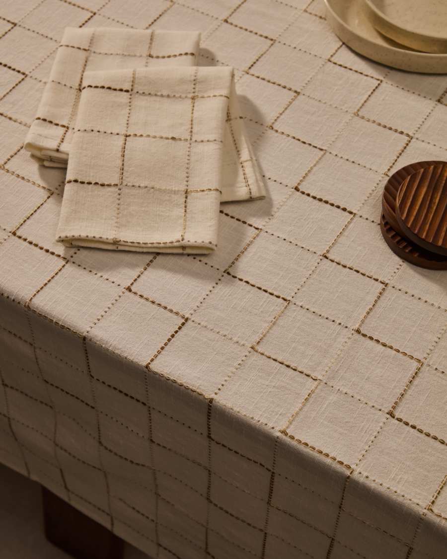 Ersen white, 100% cotton tablecloth, 170 x 250 cm