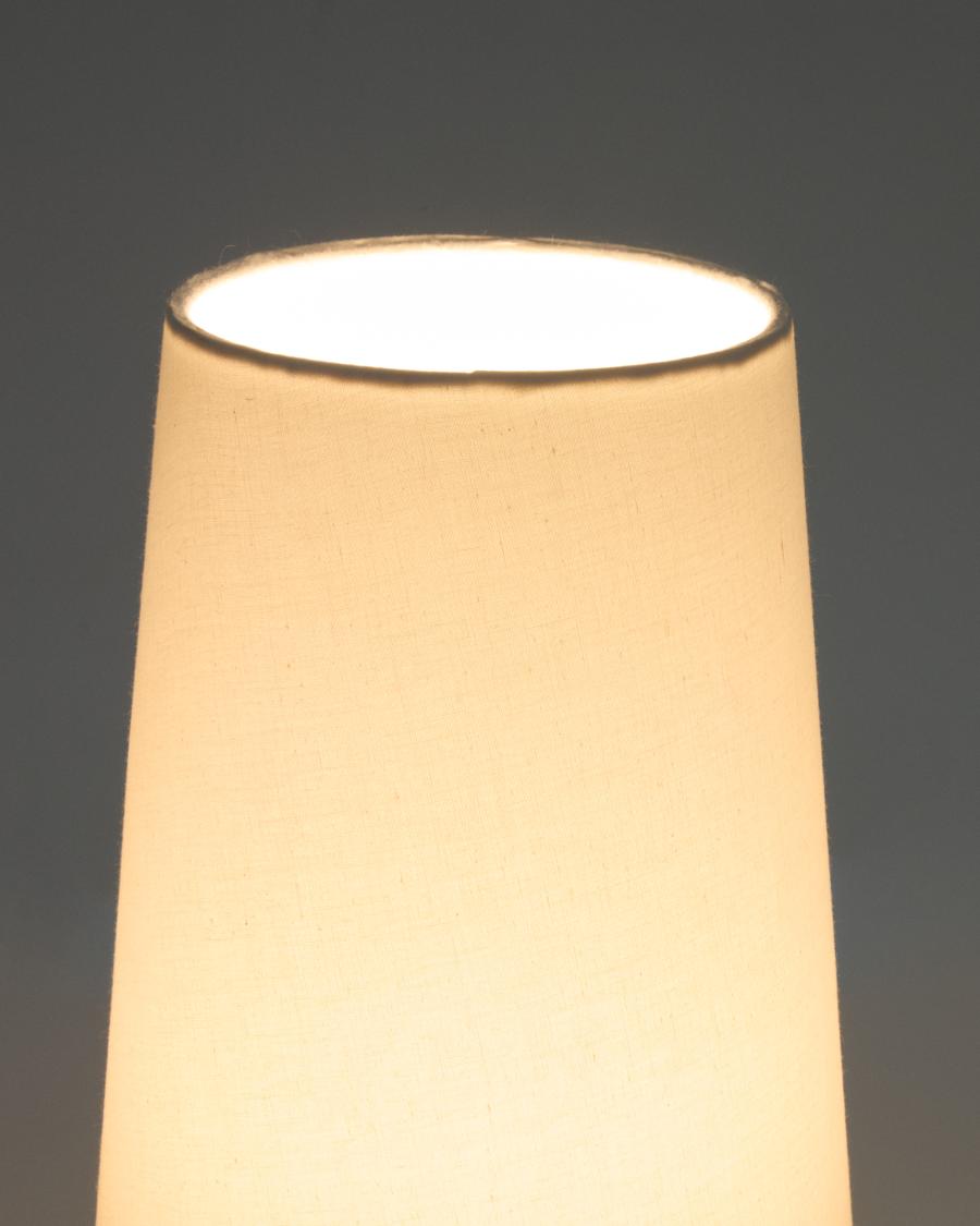 Amire table lamp made of wood in a dark finish UK adapter