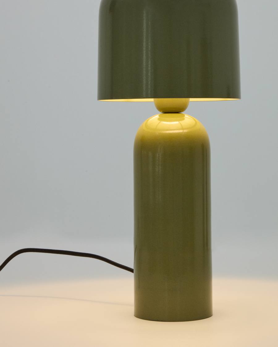 Monze table lamp in green painted metal  UK adapter