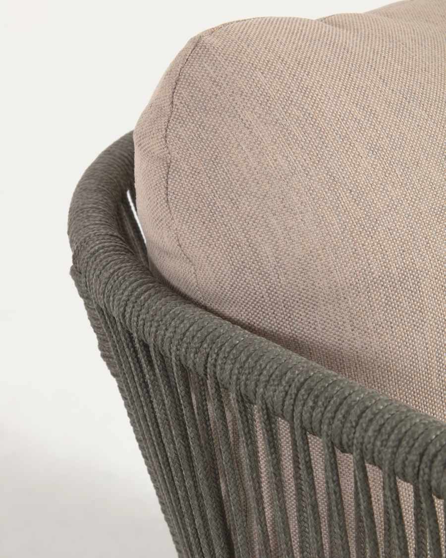 Catalina armchair made with green rope and FSC solid acacia wood