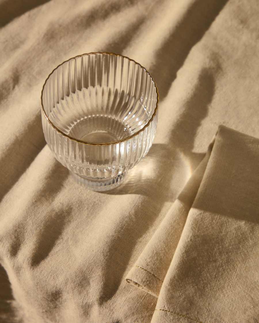 Ayan transparent glass cup, with a gold feature, 23 cl