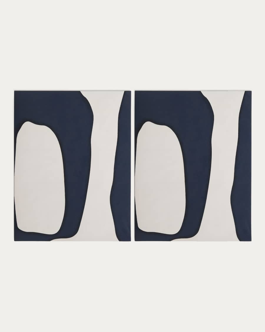 Abstrakte Leinwand Ory blau und weiß 180 x 140 cm