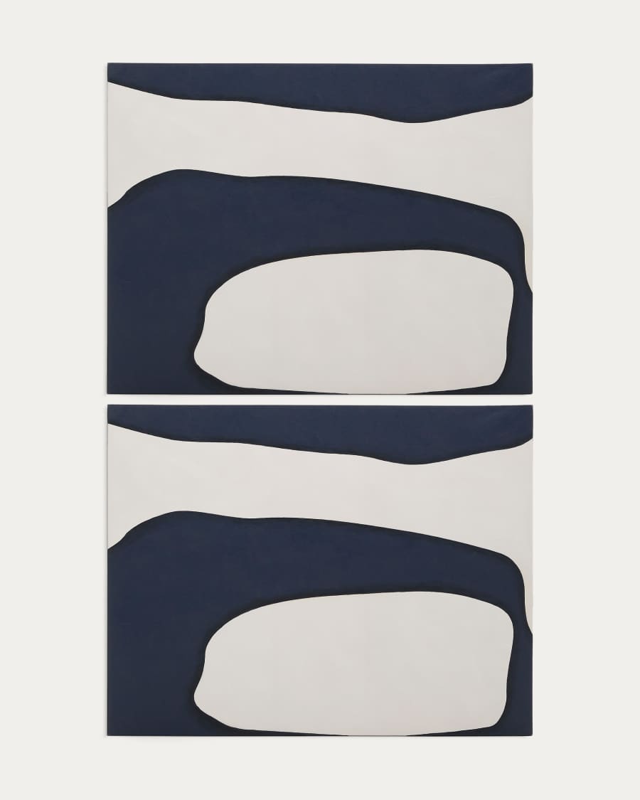 Abstrakte Leinwand Ory blau und weiß 180 x 140 cm