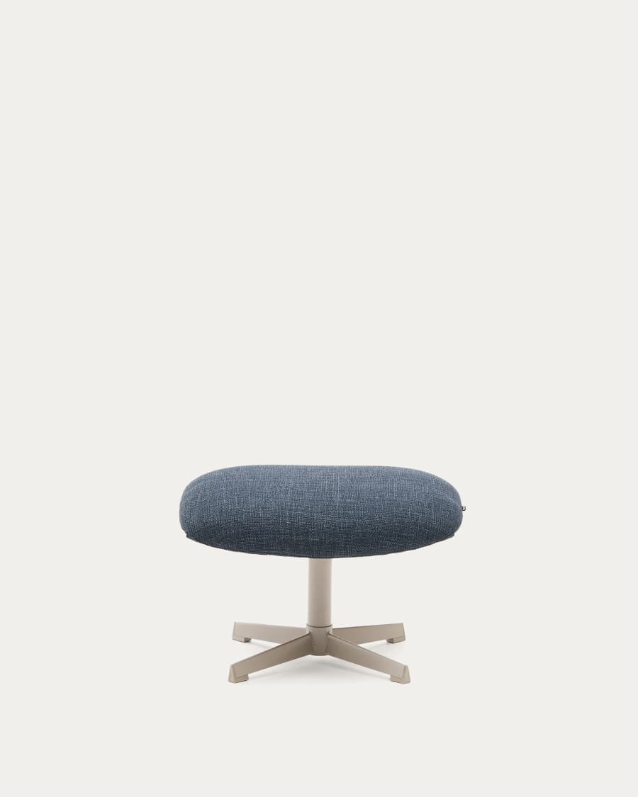 Jaspe swivel footrest in blue and metal with a grey finish FSC™ 100%.