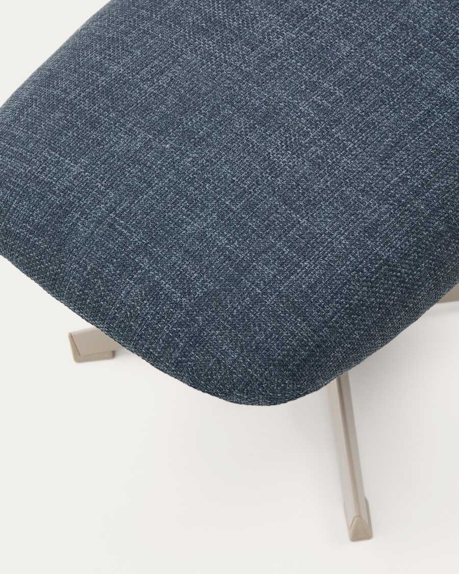 Jaspe swivel footrest in blue and metal with a grey finish FSC™ 100%.