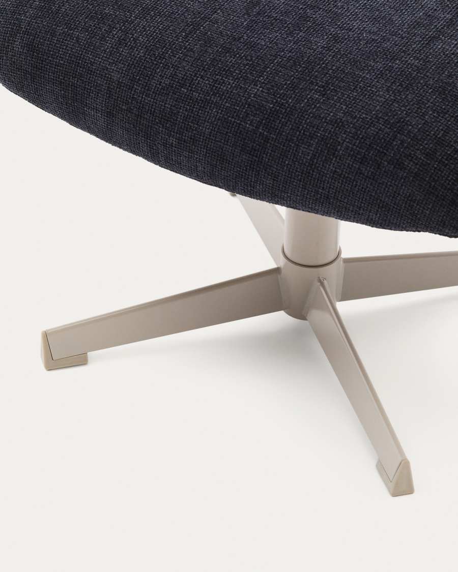 Reposapeus giratori Teryl de xenilla blava i metall amb acabat gris FSC™ 100%.