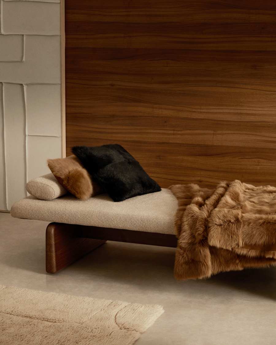 Katny brown, leather cushion cover, 30 x 50 cm