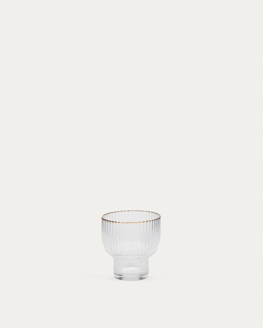 Ayan transparent glass cup, with a gold feature, 23 cl