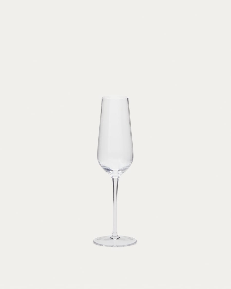 Mimba long champagne flute in transparent glass, 26 cl