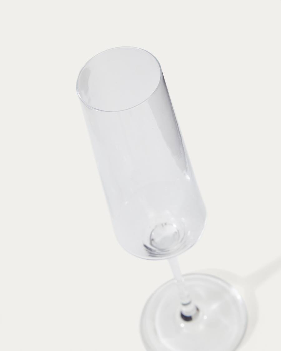 Kiro champagne flute in transparent glass, 21 cl