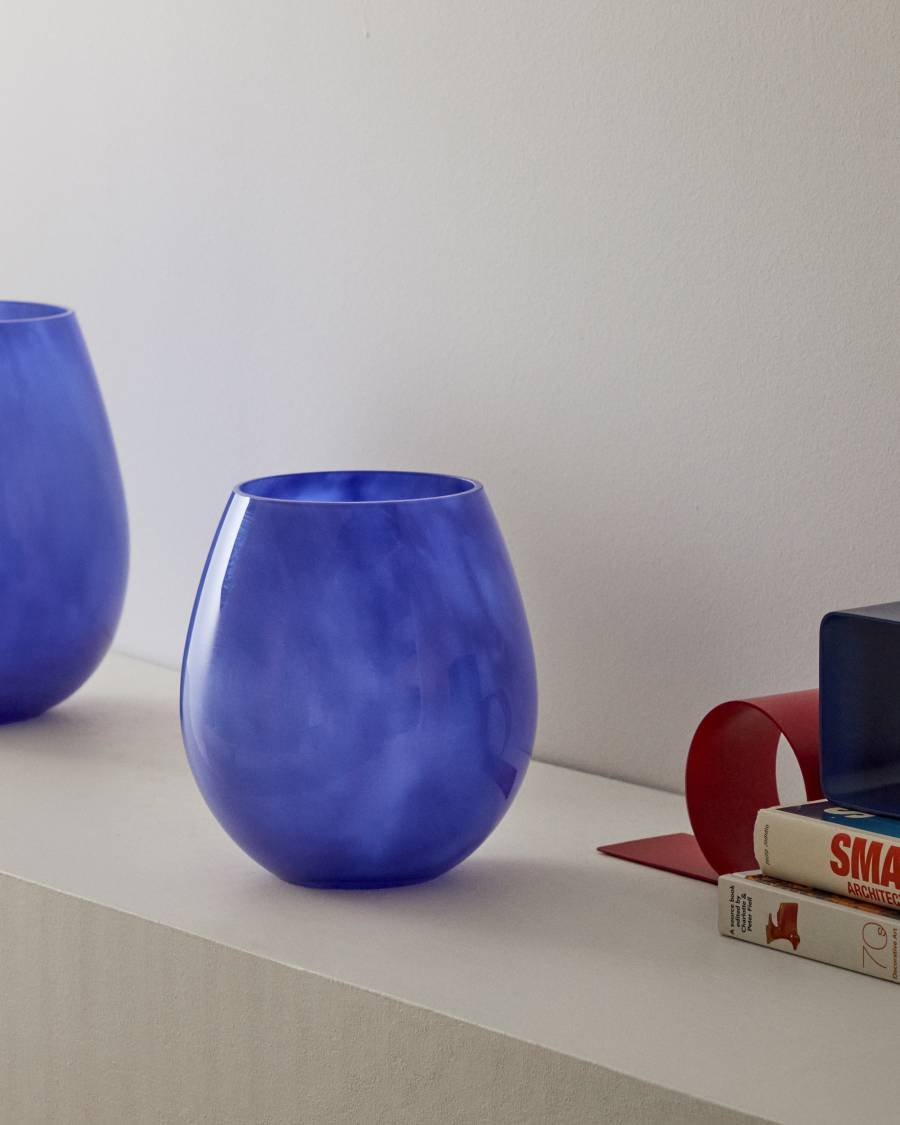Kelse blue glass vase, 21 cm