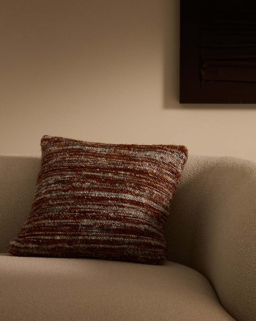 Yadit kussenhoes viscose en katoen terracotta 45 x 45 cm