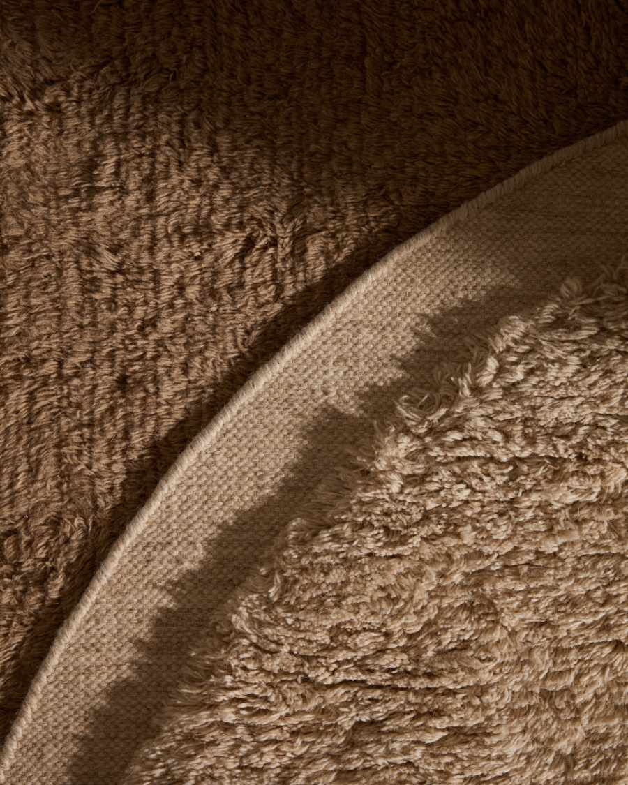 Marely round, beige wool rug, Ø 200 cm