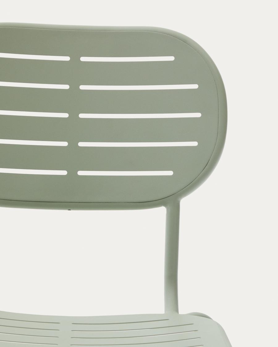 Sedia da esterno impilabile Brai in acciaio zincato turchese