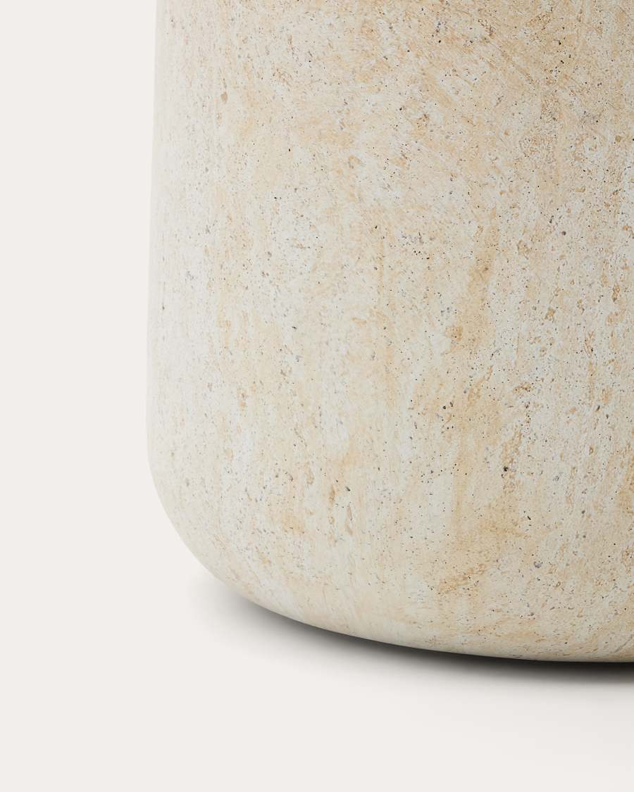 Beistelltisch Drasi aus Zement mit Finish in Travertinoptik Ø 60 cm