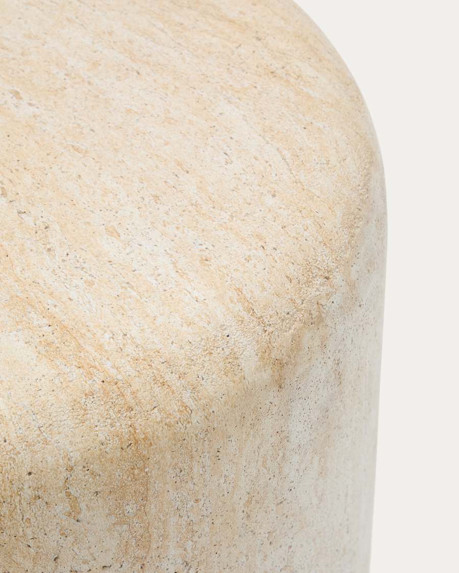 Beistelltisch Drasi aus Zement mit Finish in Travertinoptik Ø 60 cm