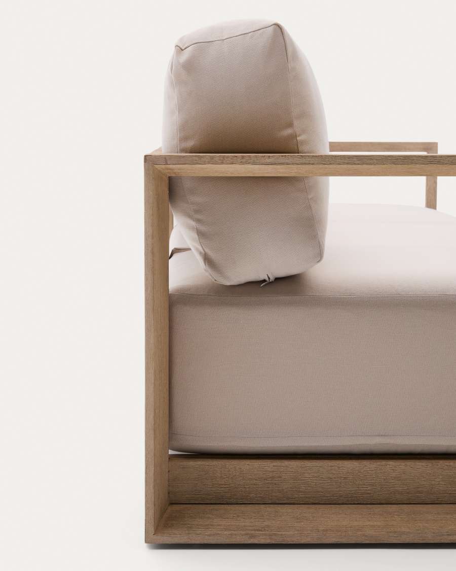 3-Sitzer-Sofa Ambra aus massivem Akazienholz mit hellem Finish 249 cm FSC 100%