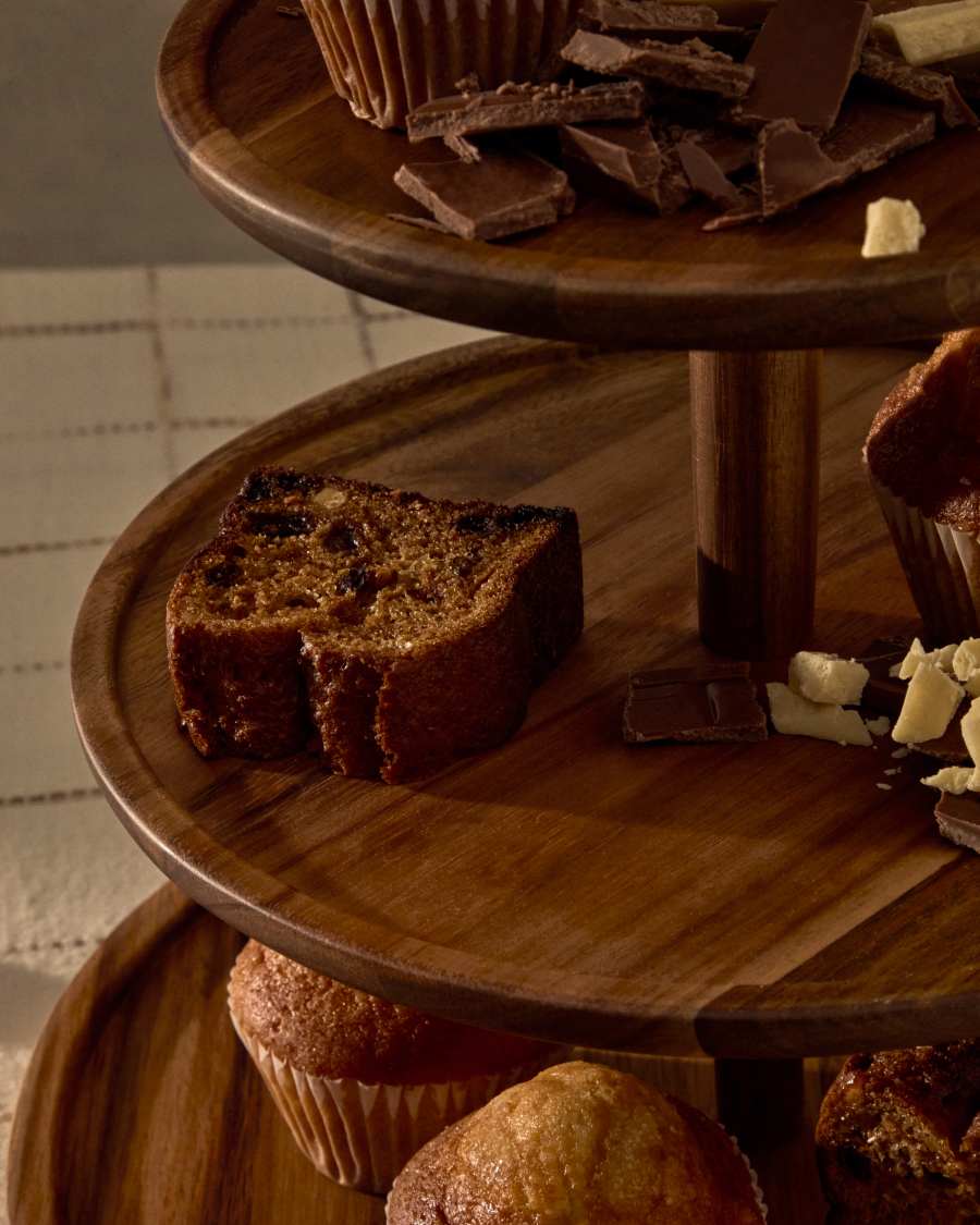 Dreistöckiges Tablett Teppa aus Akazienholz FSC 100%