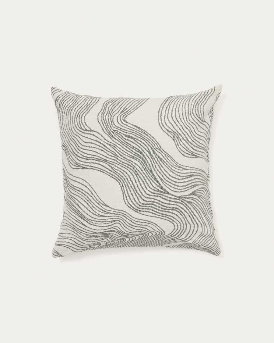 Ondara cushion cover with green graphic detail 50 x 50cm