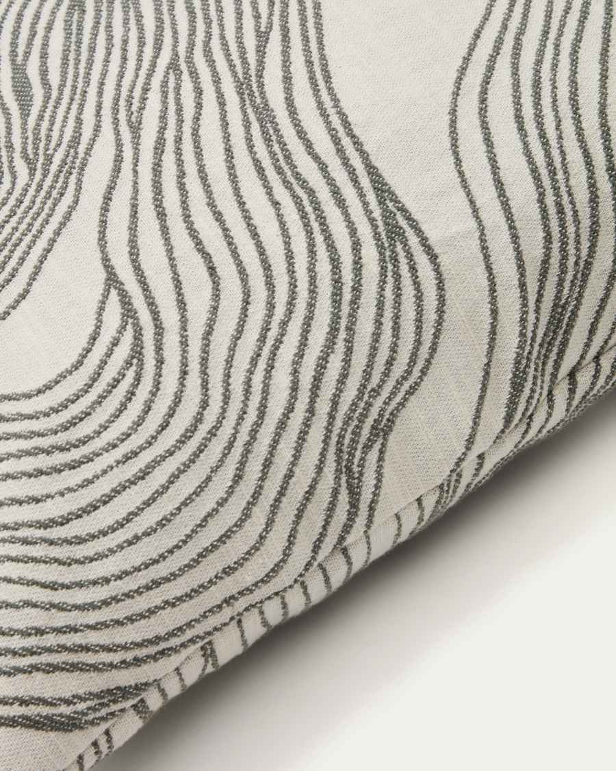 Ondara cushion cover with green graphic detail 50 x 50cm