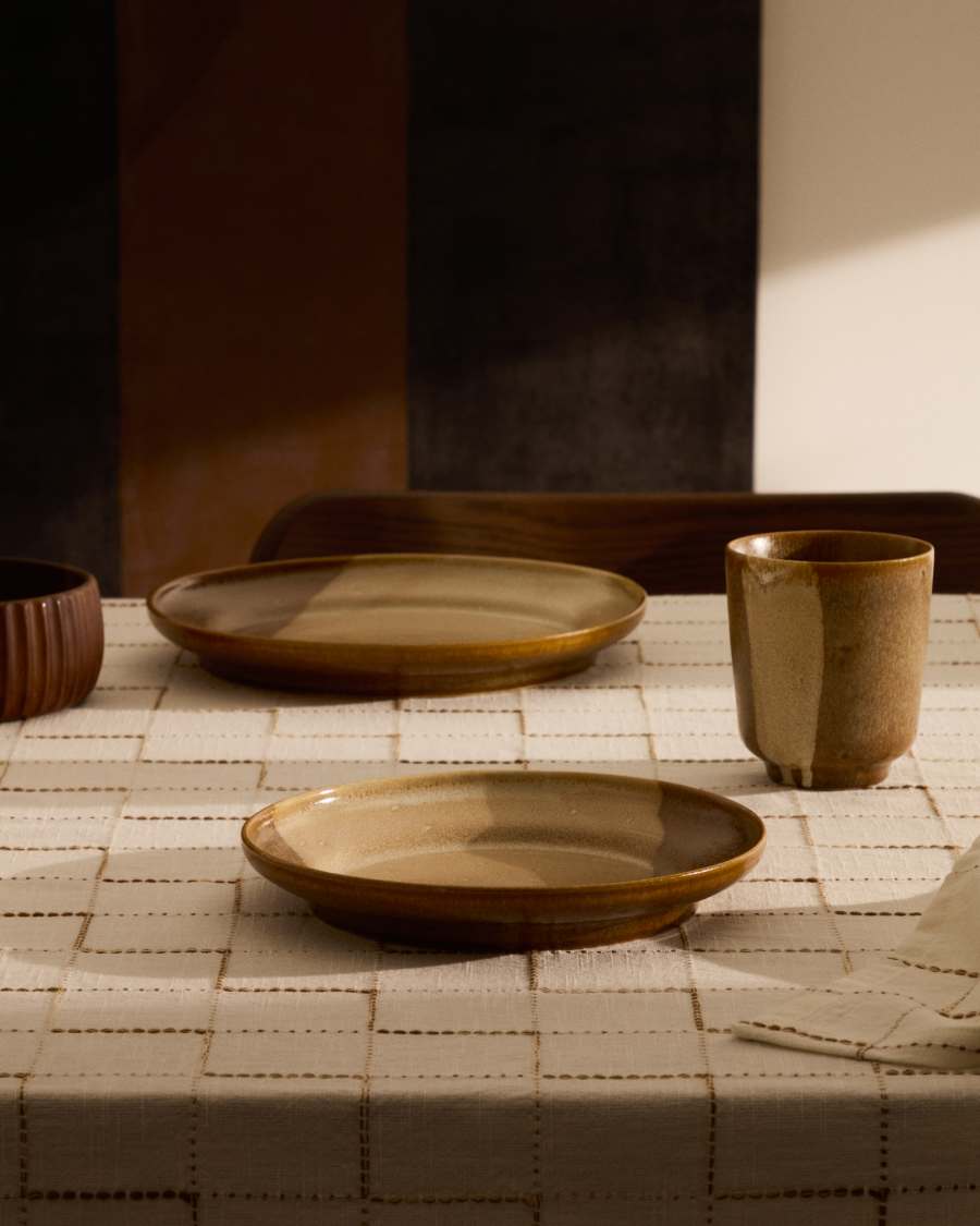 Piatto da dessert Nagoli in ceramica marrone