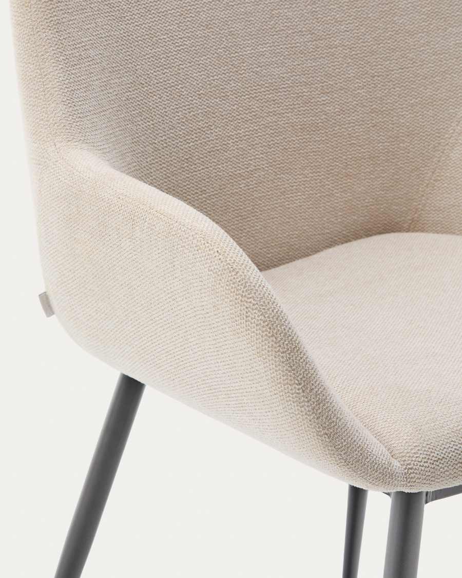 Konna chair in beige and steel legs in a painted black finish