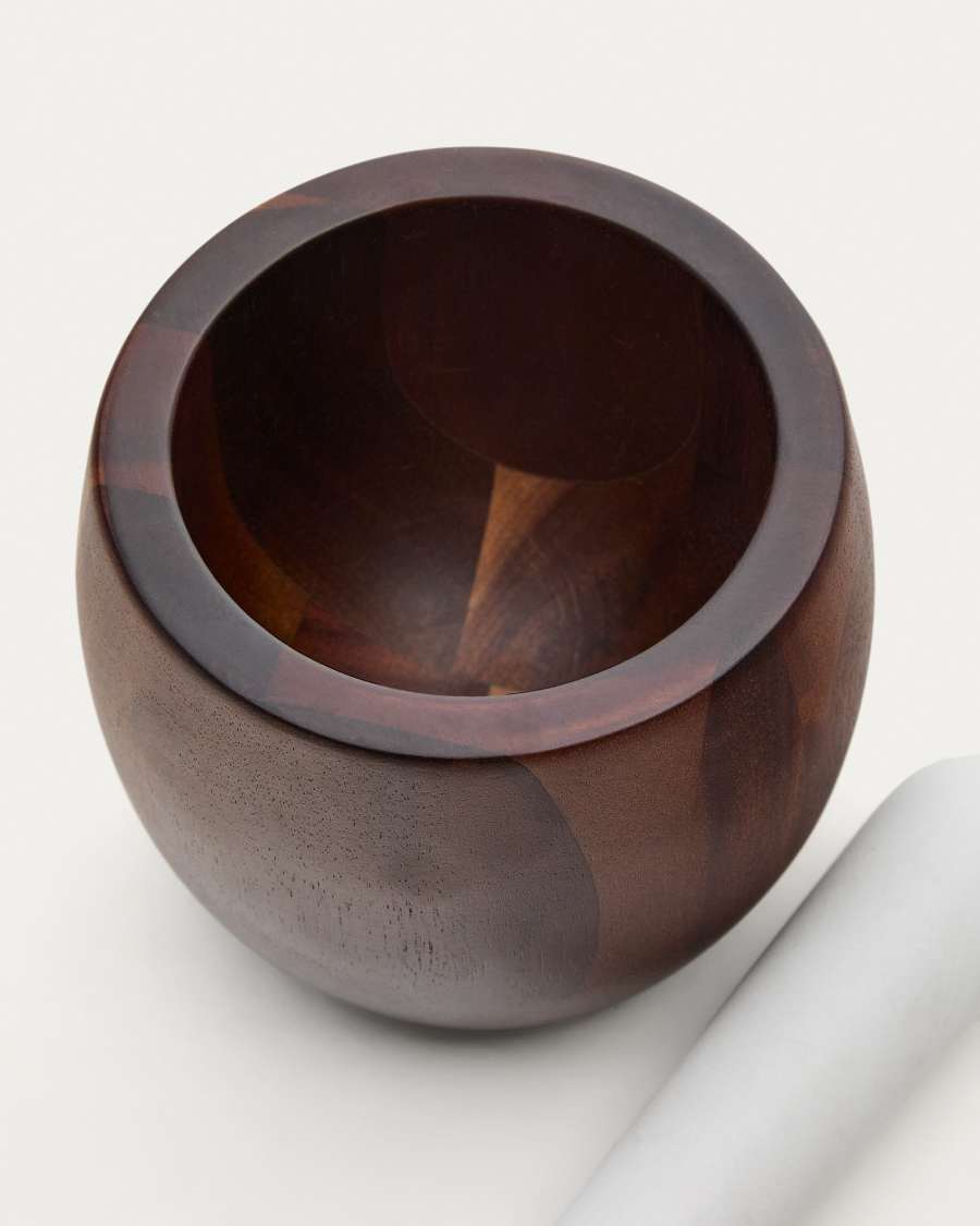 Mörser Tori aus Akazienholz und weißem Marmor FSC 100%