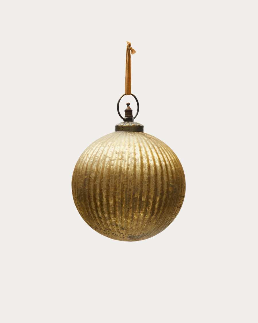 Elur Christmas bauble made of gold recycled glass, Ø 15 cm